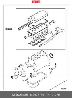 Комплект прокладок, двигатель MD977140 MITSUBISHI