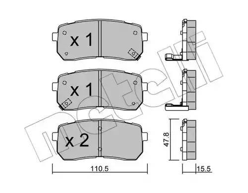 Комплект тормозных колодок, диско 2207860 METELLI