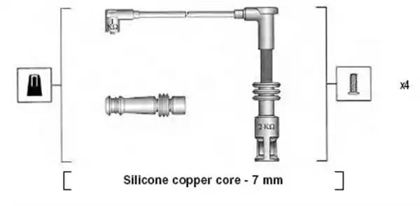 Ккомплект проводов зажигания 941045430528 MAGNETI MARELLI