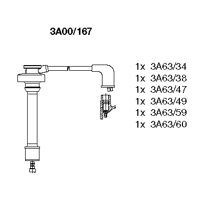 Ккомплект проводов зажигания 3A00167 BREMI