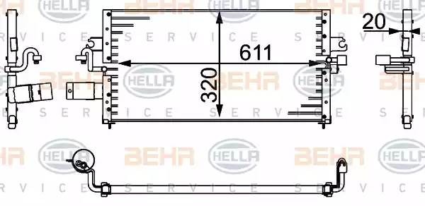 Конденсатор, кондиционер 8FC351037061 HELLA