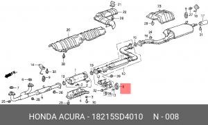 Кронштейн, система выпуска ОГ 18215SD4010 HONDA
