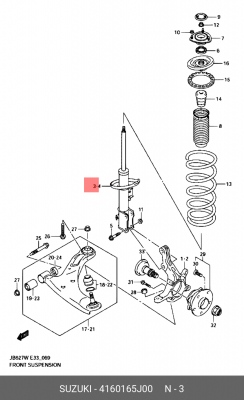 Амортизатор подвески 4160165J00 SUZUKI