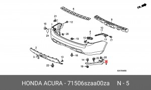 Спойлер - юбка бампера 71506SZAA00ZA HONDA