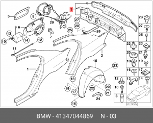 Облицовка задней части кузова 41 34 7 044 869 BMW