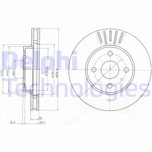 Тормозной диск BG3781 DELPHI
