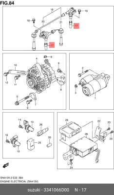 Катушка зажигания 33410-66D00 SUZUKI