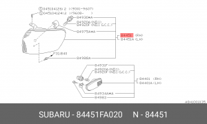 Фонарь указателя поворота 84451FA020 SUBARU