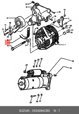 Поликлиновой ремень 35340-86CB0 SUZUKI