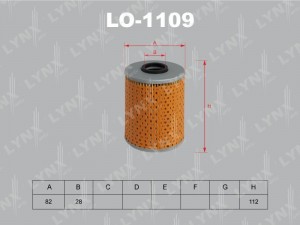 Фильтр масляный двигателя LO-1109 LYNXAUTO