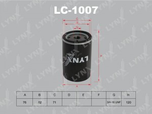 Фильтр масляный двигателя LC-1007 LYNXAUTO