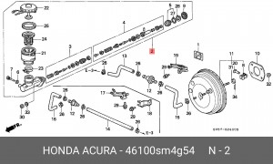 Главный тормозной цилиндр 46100SM4G54 HONDA