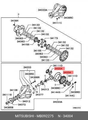 Подшипник дифференциала MB092275 MITSUBISHI