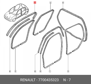 Уплотнитель двери 7700435323 RENAULT