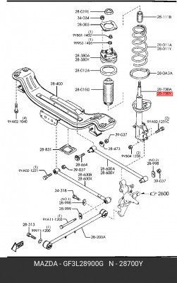 Амортизатор подвески GF3L28900G MAZDA