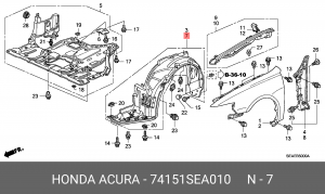 Подкрылок 74151SEA010 HONDA