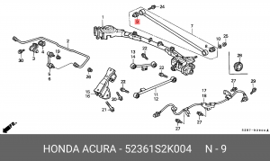 Сайлентблок 52361-S2K-004 HONDA