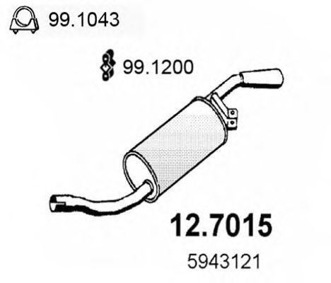 Глушитель выхлопных газов конечный 127015 ASSO