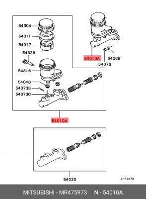 Главный тормозной цилиндр MR475973 MITSUBISHI