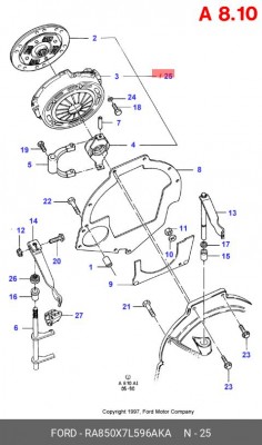 Комплект сцепления RA850X-7L596-AKA FORD