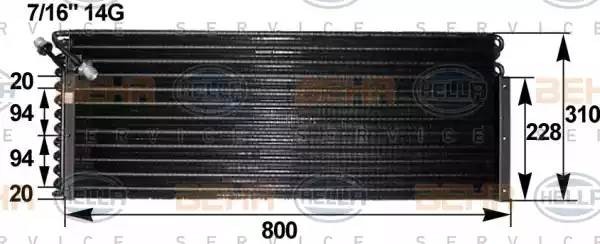 Конденсатор, кондиционер; Конденсатор, кондиционер 8FC351300101 HELLA