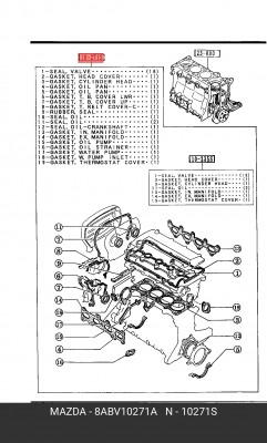 Комплект прокладок, двигатель 8ABV10271A MAZDA