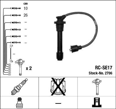 Ккомплект проводов зажигания 2706 NGK NTK