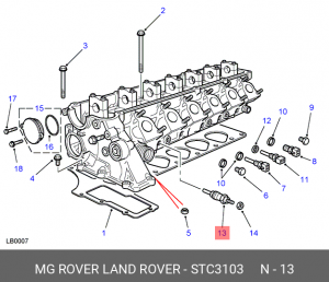 Свеча накаливания STC3103 LAND ROVER