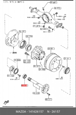 Комплект подшипника ступицы колеса 141626157 MAZDA