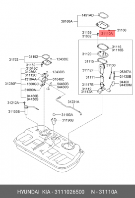 Элемент системы питания 3111026500 HYUNDAI KIA