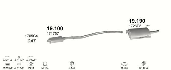 Резонатор - средняя часть системы ОГ 19.100 POLMOSTROW