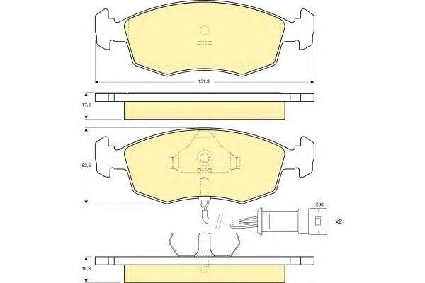 Комплект тормозных колодок, диско 6103012 GIRLING