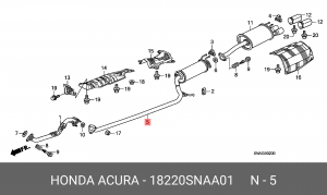 Труба системы выпуска ОГ 18220SNAA01 HONDA