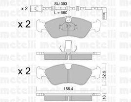 Комплект тормозных колодок, диско 2202082K METELLI