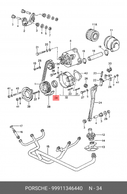 Прокладка вала 99911346440 PORSCHE