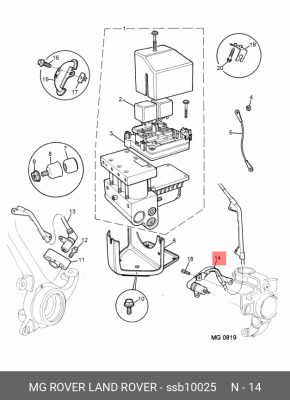 Датчик, частота вращения колеса SSB10025 MG ROVER LAND ROVER
