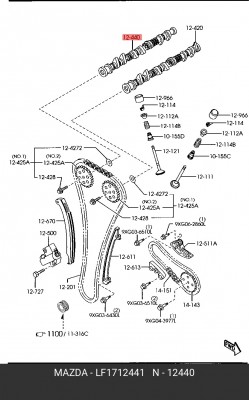 Распредвал LF17-12-441 MAZDA