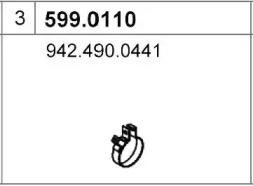 Монтажный комплект, глушитель 5990110 ASSO