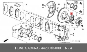 Подшипник ступицы колеса со ступицей (комплект) 44200SL5008 HONDA