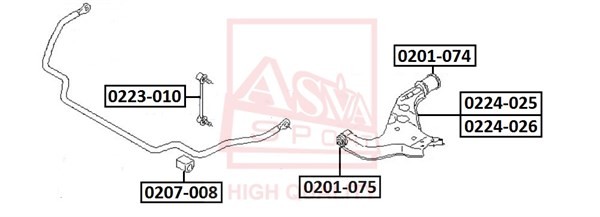 Рычаг подвески 0224-025 ASVA