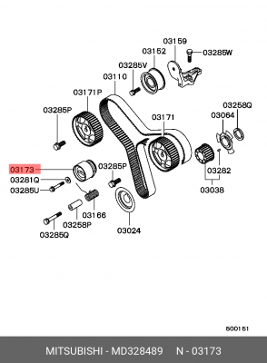 Натяжитель ремня ГРМ в сборе MD328489 MITSUBISHI