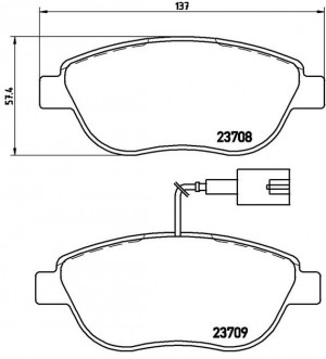 Комплект тормозных колодок, диско P23087 BREMBO