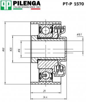 Ролик ремня ГРМ PTP1570 PILENGA