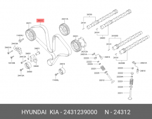 Ремень ГРМ 2431239000 HYUNDAI KIA