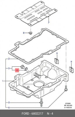 Уплотнительное кольцо, резьбовая пр 6802217 FORD