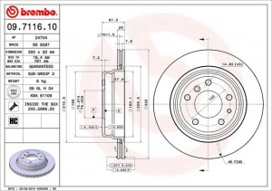 Тормозной диск 09.7116.10 BREMBO