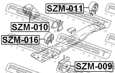 Подушка двигателя SZM-016 FEBEST
