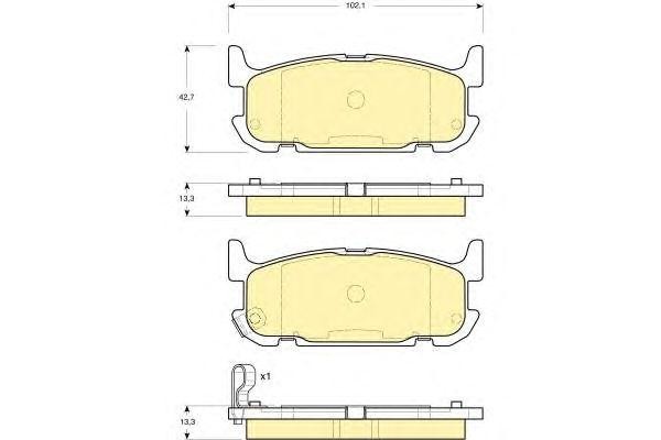 Комплект тормозных колодок, диско 6133189 GIRLING