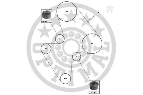Комплект ремня ГРМ SK-1040 OPTIMAL
