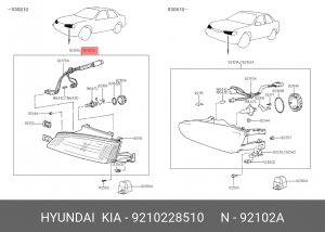 Основная фара 9210228510 HYUNDAI KIA